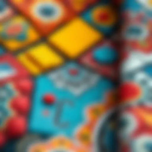 A close-up view of intricate 3D tile stickers applied on fabric showcasing vibrant colors and textures