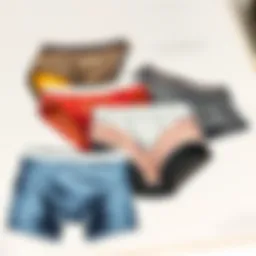 Variety of underwear styles displayed artistically