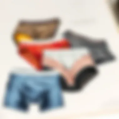 Variety of underwear styles displayed artistically