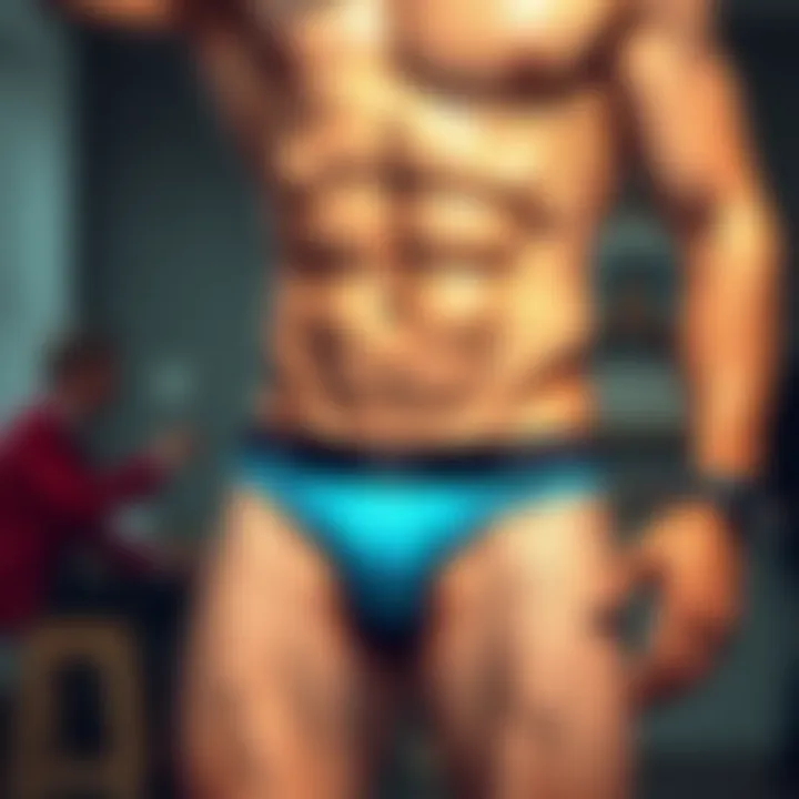 Fashionable trends in men's underwear showcased on a model