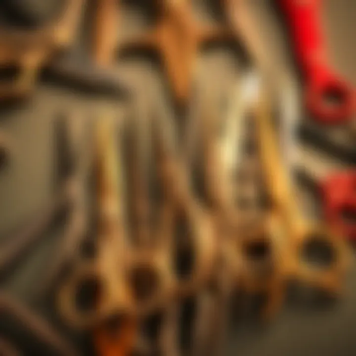 Diverse Designs of Trimming Scissors Artistic arrangement of various small trimming scissors