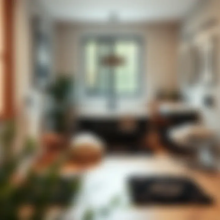 Harmonious Design of Black Boho Rug in Bathroom A beautifully designed black boho rug harmonizing with bathroom decor