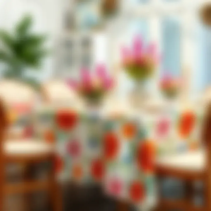 Colorful Floral Tablecloth for a Festive Ambiance Colorful floral tablecloth with matching decor