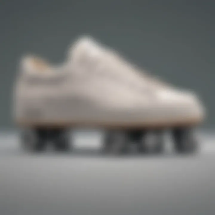 Close-up of the comfort features in wide toe skate shoes