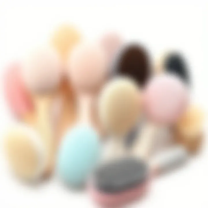 Variety of Soft Exfoliating Brushes A collection of various types of soft exfoliating brushes