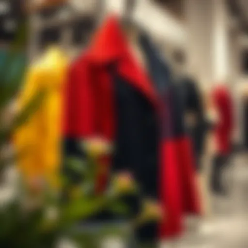 A Fashion Statement: Color Block Wool Coat on Display Vibrant color block wool coat displayed on a mannequin