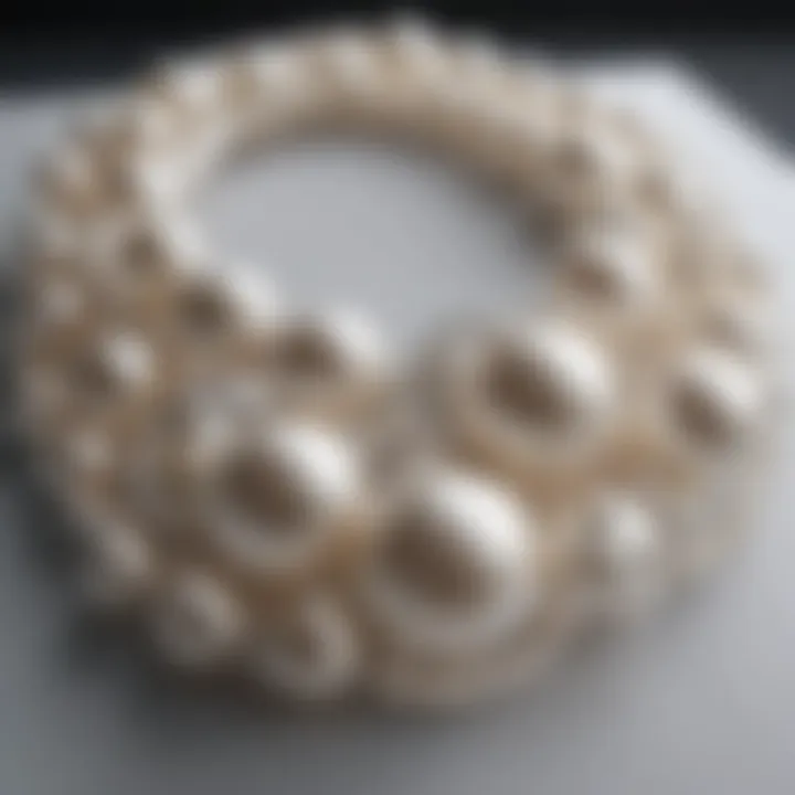 Personalized Pearl Creations Artistic arrangement of personalized pearl necklaces