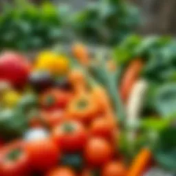 A vibrant assortment of freshly picked vegetables ready for grilling