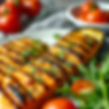 Nutrient-Rich Grilled Vegetable Dishes A nutritious plate of grilled vegetable dishes garnished with herbs