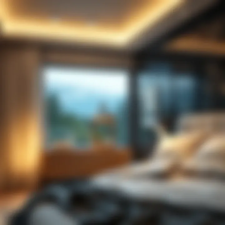 Advanced Lighting Technology for Celestial Ambience Close-up of advanced lighting technology mimicking stars, enhancing bedroom decor.