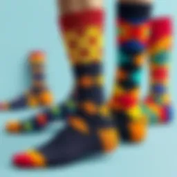 Vibrant custom socks featuring unique patterns and designs