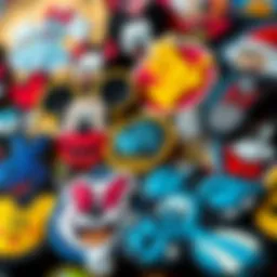 A vibrant collection of Disney embroidery patches showcasing beloved characters