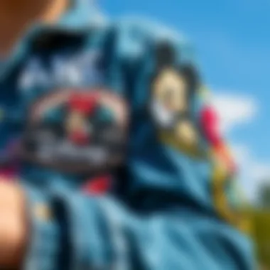 Stylish Denim Jacket with Disney Patches Stylish application of Disney patches on a denim jacket