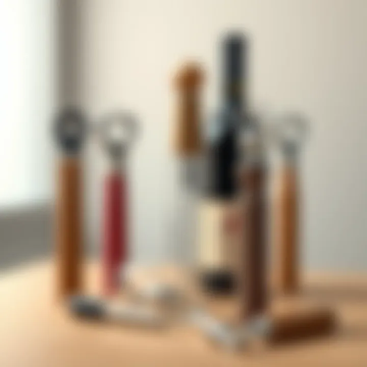 Unique Materials in Wine Opener Design A selection of wine openers made from diverse materials highlighting their uniqueness