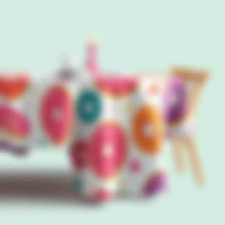 Vibrant Donut-Themed Tablecloth A vibrant donut-themed tablecloth draped elegantly over a dining table, showcasing its colorful design