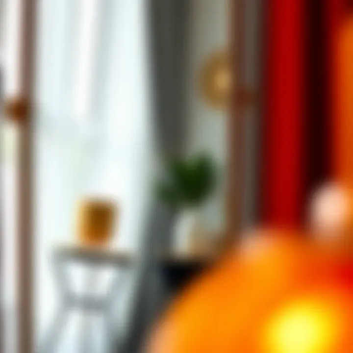 Reflections of Style Close-up of a double sided standing mirror reflecting stylish decor elements