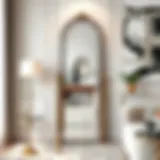 Elegant double sided standing mirror showcasing versatile designs in a chic interior setting