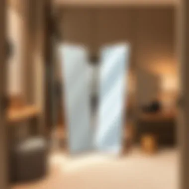 Strategic Placement of Mirrors Double sided standing mirror positioned strategically in a modern dressing area