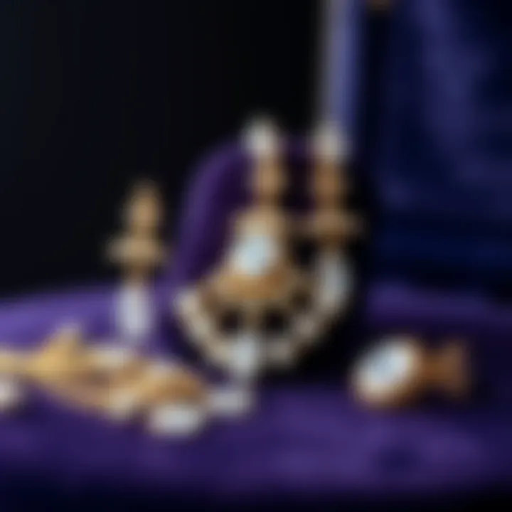 Showcase of Elegance: Evening Jewelry Set Elegant evening jewelry set displayed on a velvet background