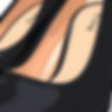 Comfort Meets Affordability Close-up of comfortable black pump material