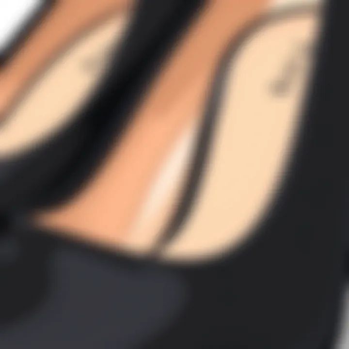 Comfort Meets Affordability Close-up of comfortable black pump material