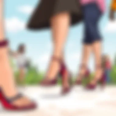 Budget-Friendly High Heel Trends in Fashion Fashion-forward individuals showcasing budget-friendly high heel styles