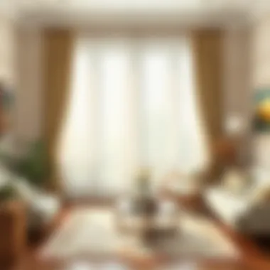 Elegant American style curtains in a traditional living room setting