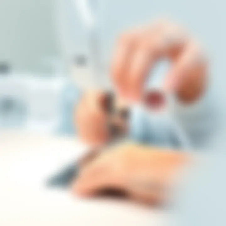 Precision Sewing with Automatic Threader A professional seamstress using an automatic threader for precision