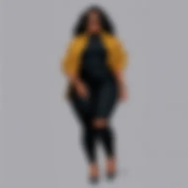 Empowerment Through Fashion: Body Positivity A confident individual wearing black skinny jeans, exuding body positivity