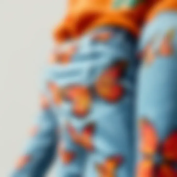 Fabric Choices for Stylish Jeans Various fabric choices for butterfly print jeans