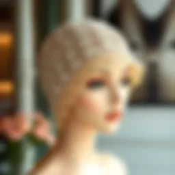 Elegant crochet wig cap showcasing intricate lace detailing