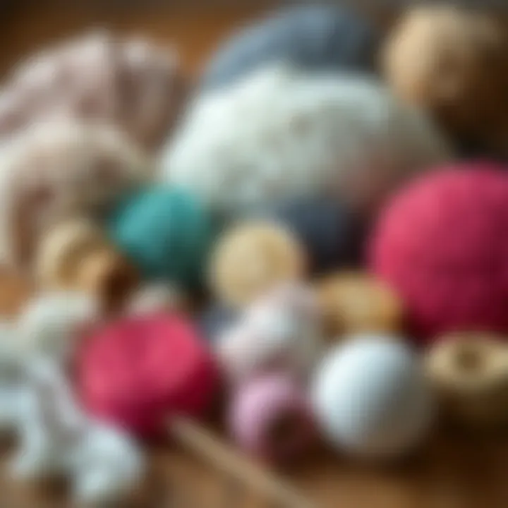 Diverse Materials for Crochet Wig Cap Creation Selection of materials for crafting crochet wig caps