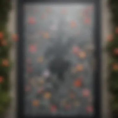 Elegant glass door adorned with intricate floral stickers