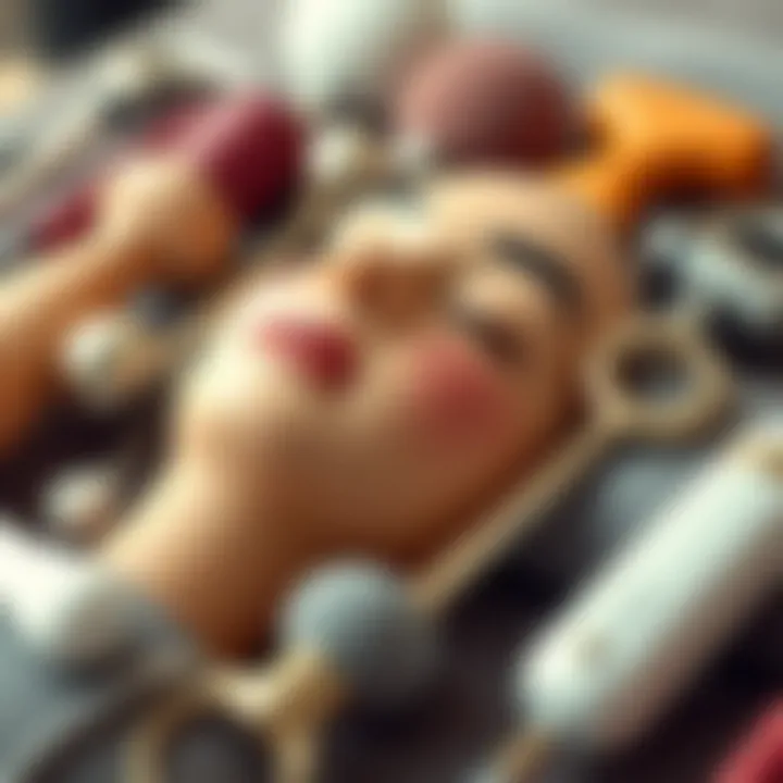 An array of double chin massage tools displayed elegantly