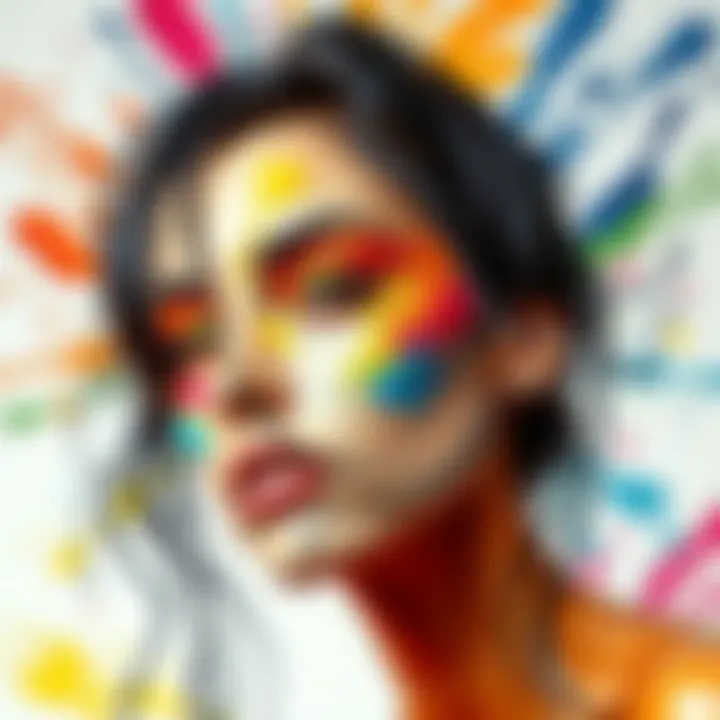 Artistic work showcasing versatile applications of Crayola non-toxic paint