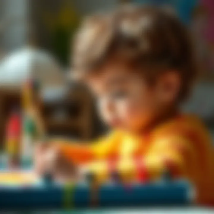 Child engaged in creative painting with Crayola non-toxic paint