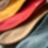 Close-up view of felt insoles showcasing texture and color variations
