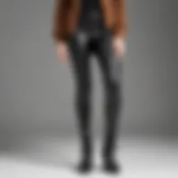 Stylish fleece lined faux leather leggings showcased on a modern outfit