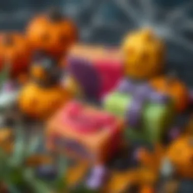 Colorful Halloween-Themed Soap Bars Colorful soap bars crafted with Halloween-themed molds showcasing seasonal aesthetics