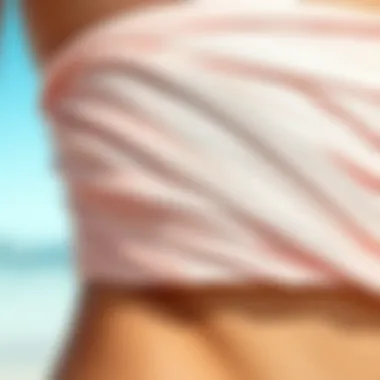 Intricate Fabric Details of High-Waisted Swimwear Close-up of fabric texture of a high-waisted bikini