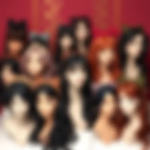 A variety of kinky headband wigs displayed in an elegant arrangement