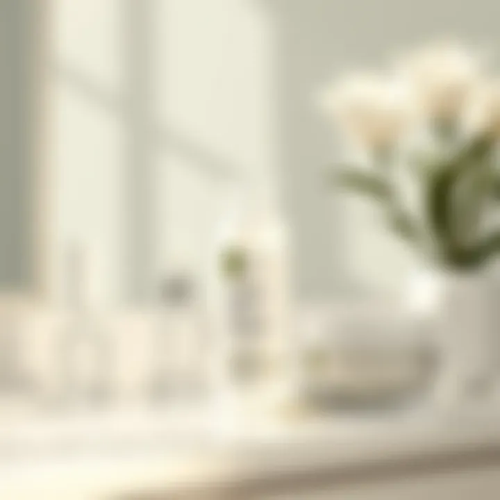 Skincare Routine with Whitening Toner A serene skincare routine featuring a whitening toner