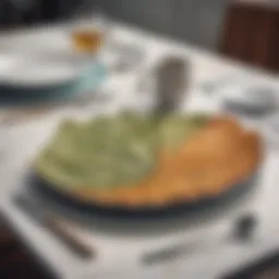 Elegant leaf shape placemat on a dining table adorned with stylish dinnerware
