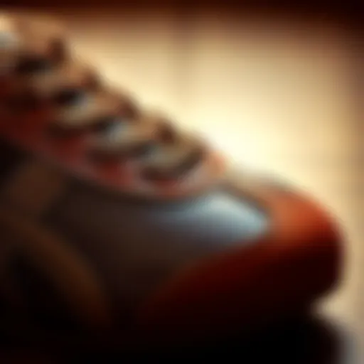 Crafted Elegance: The Leather Detail Elegant leather detail on Onitsuka Tiger shoes