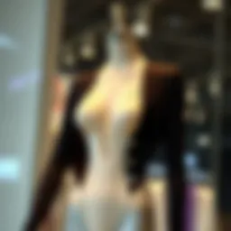 Elegant long sleeve plunging bodysuit showcased on a mannequin
