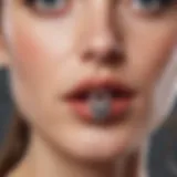 Close-up view of a stylish magnetic nose ring design showcasing intricate craftsmanship.