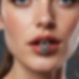 Close-up view of a stylish magnetic nose ring design showcasing intricate craftsmanship.