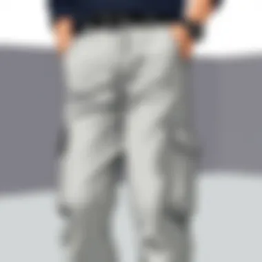 Showcasing the functional flap pockets of cargo pants