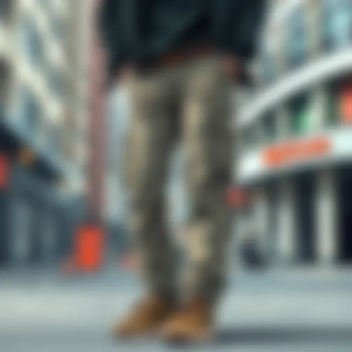A stylish outfit featuring cargo pants in an urban setting