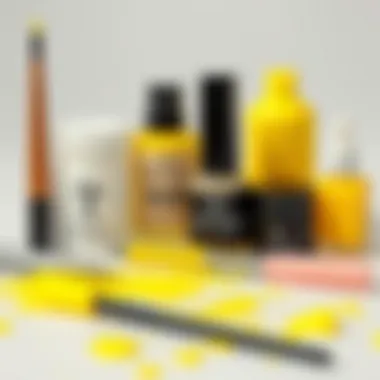 Essential Maintenance Tools for Dip Powder Tools and products necessary for maintaining a neon yellow dip powder manicure